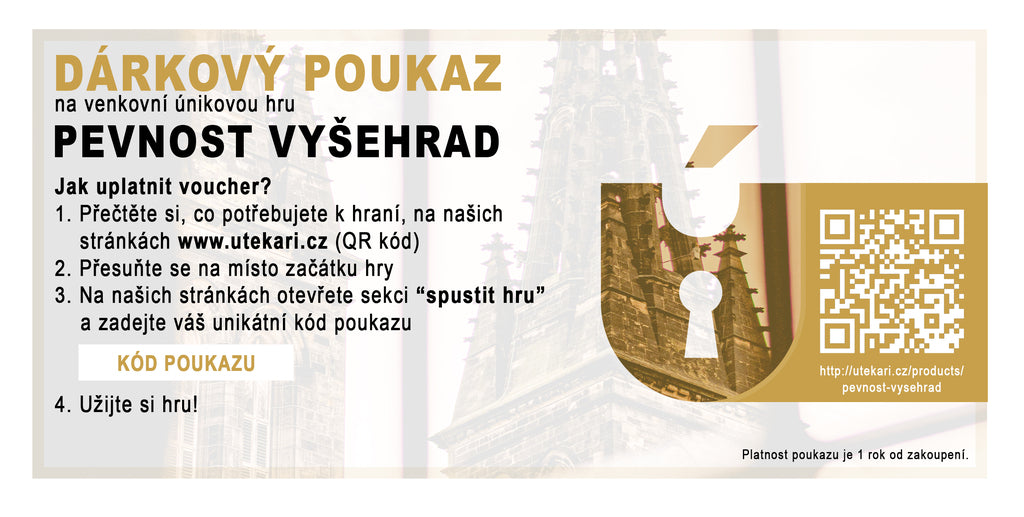 Dárkový poukaz na venkovní únikovou hru - zadní strana
